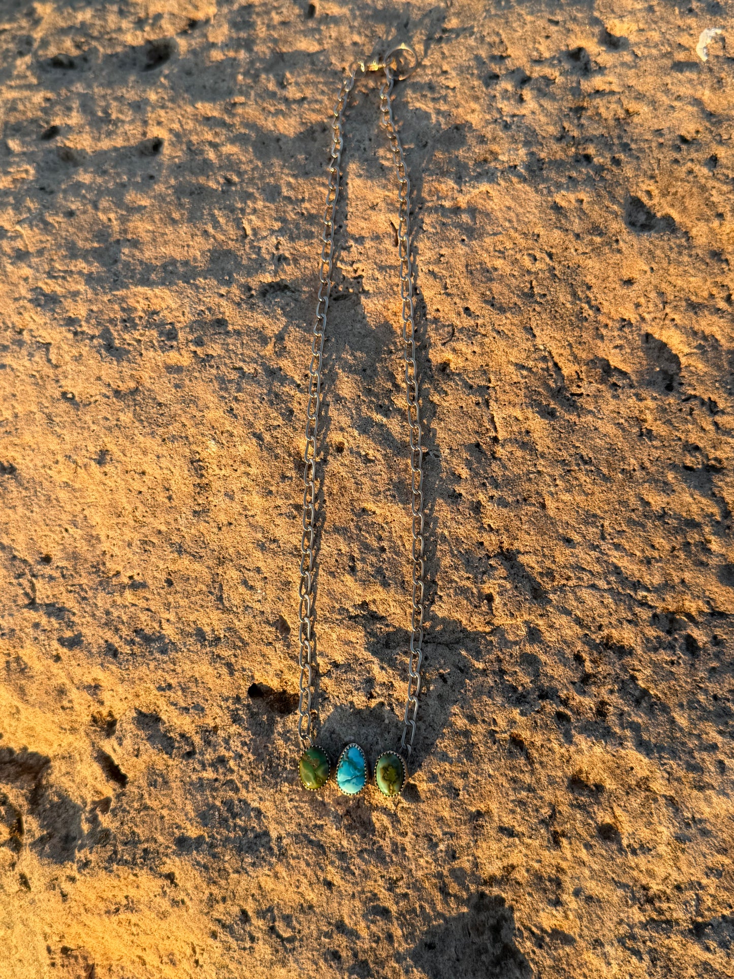 3 Stone Sonoran Gold Necklace