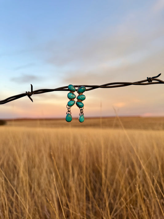 Turquoise Cluster Earrings