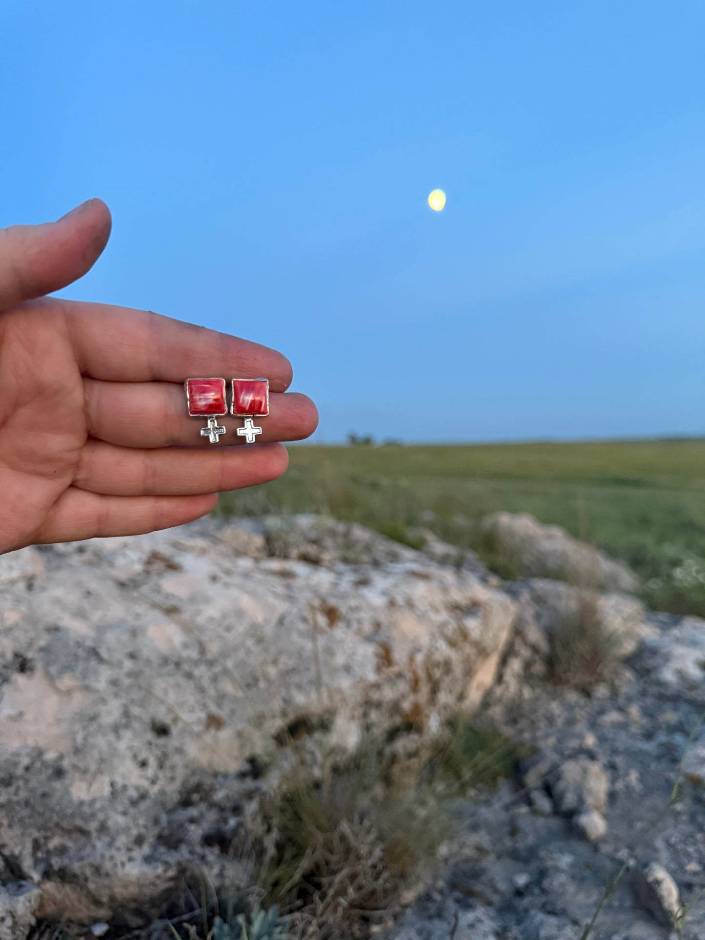 Spiny Oyster Stud Earrings