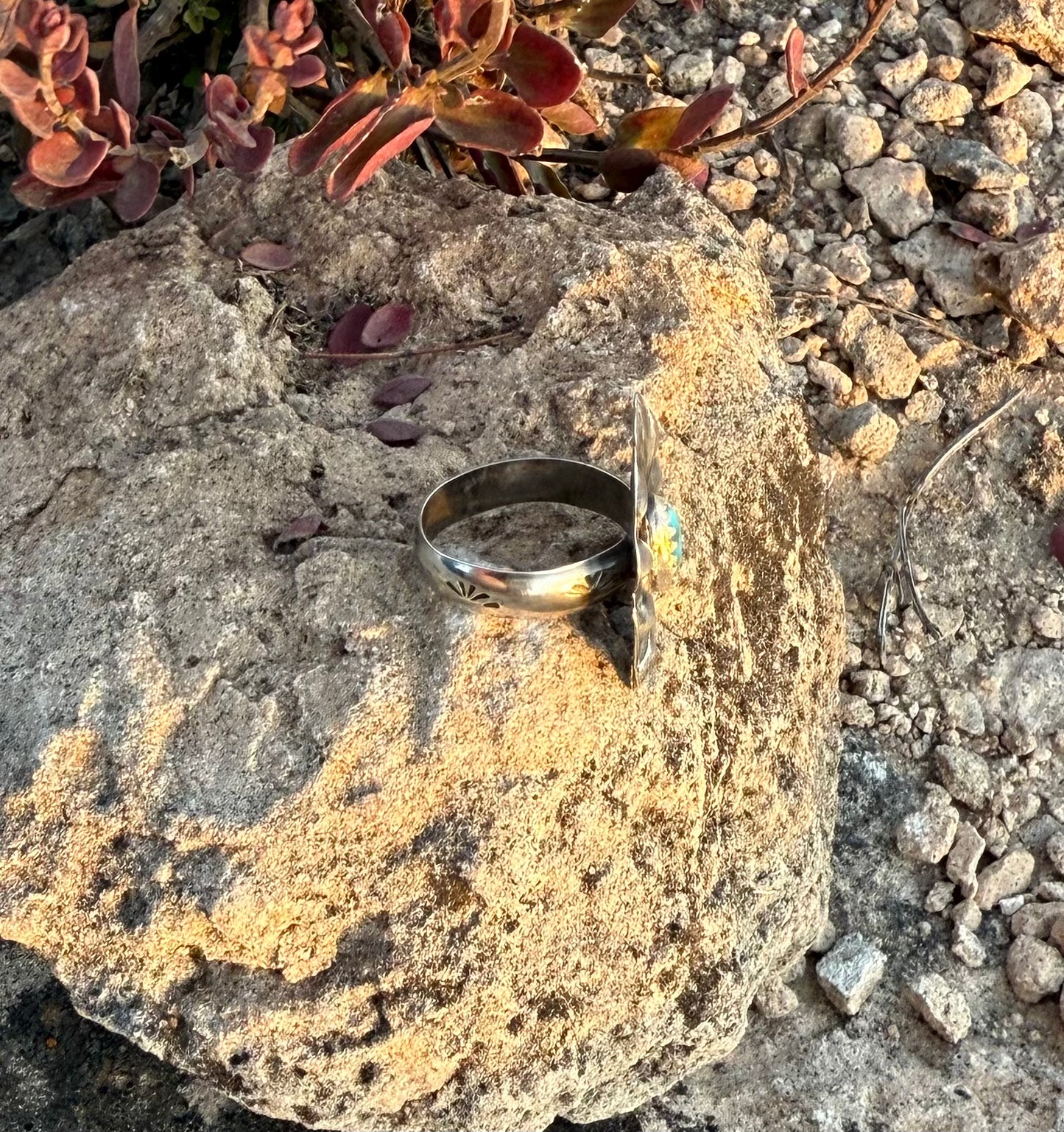 Turquoise Concho Ring Size 7
