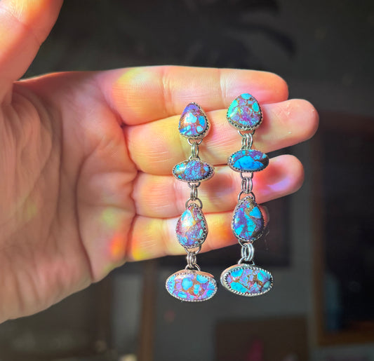 Purple Mohave Dangling Earrings