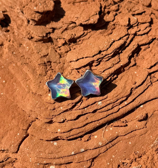 Aurora Opal Star Studs