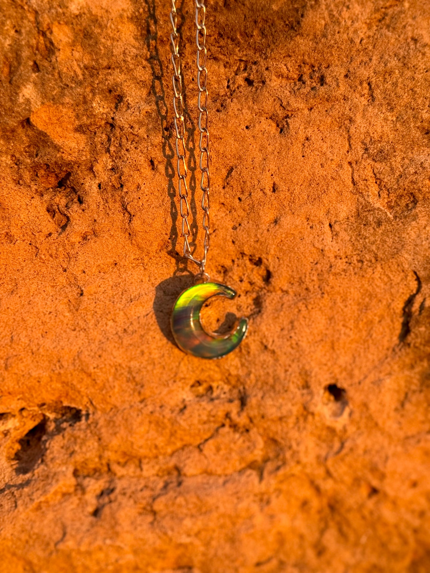 Aurora Opal Moon Necklace