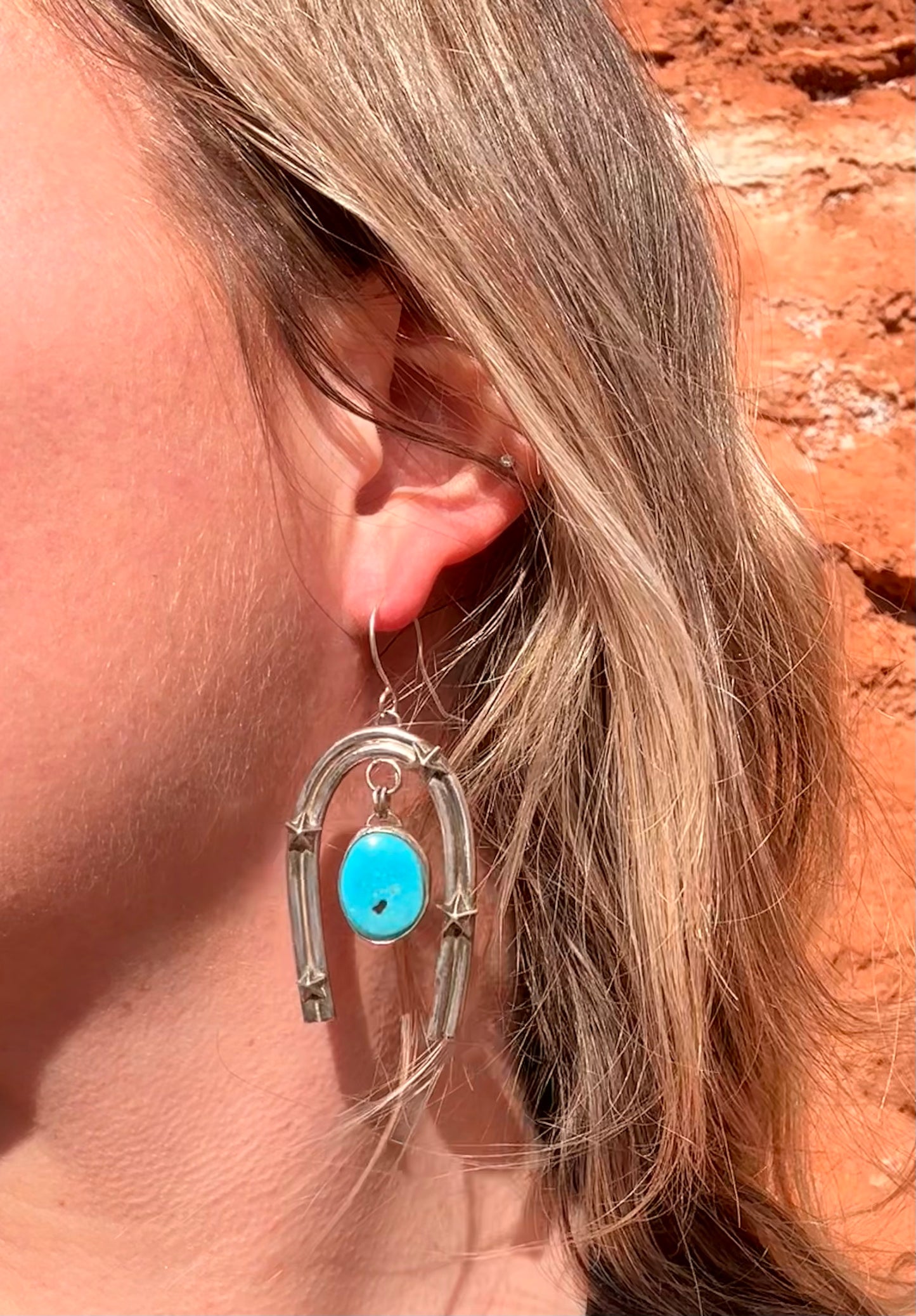 Turquoise + Star Dangling Earrings