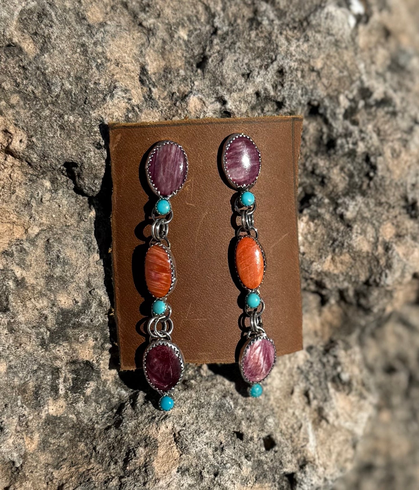 Spiny Oyster + Turquoise Dangles