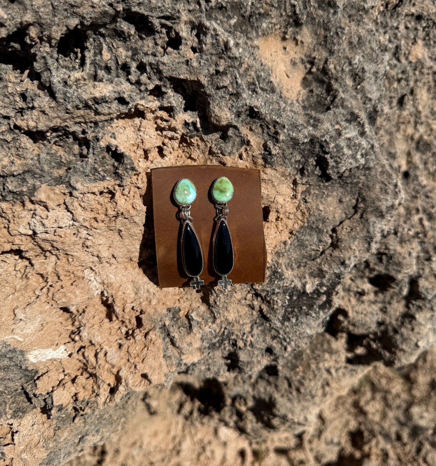 Sonoran Gold + Black Onyx Dangling Earrings