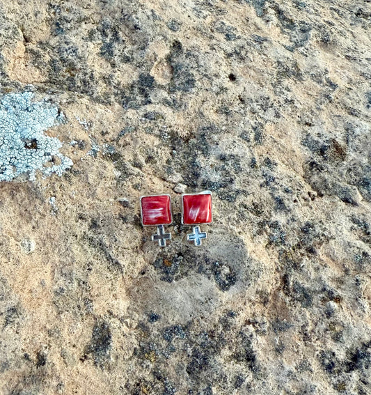Spiny Oyster Stud Earrings