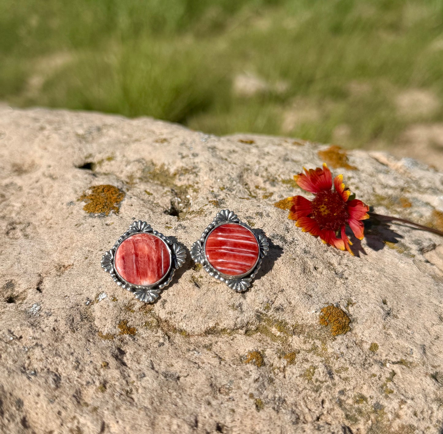 Spiny Oyster Stud Earrings