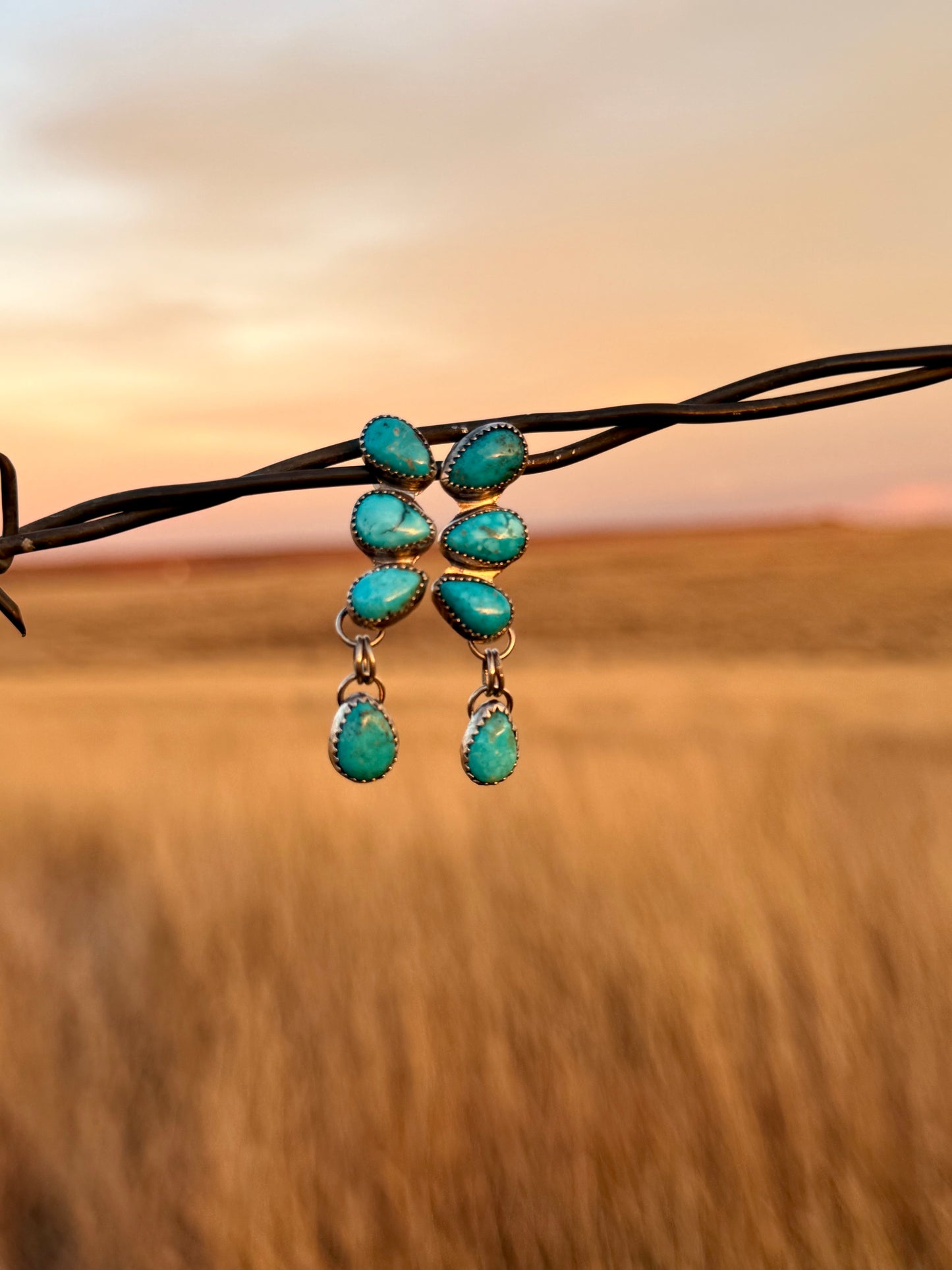 Turquoise Cluster Earrings