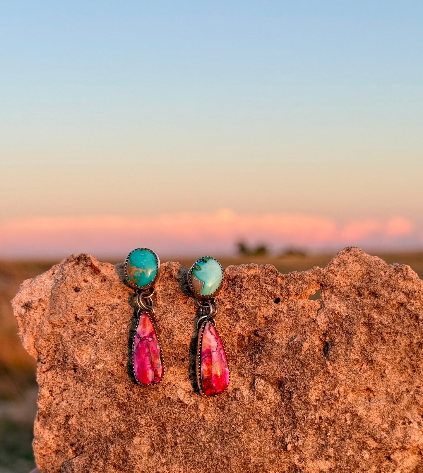 Sonoran Gold + Pink Spiny Oyster Earrings