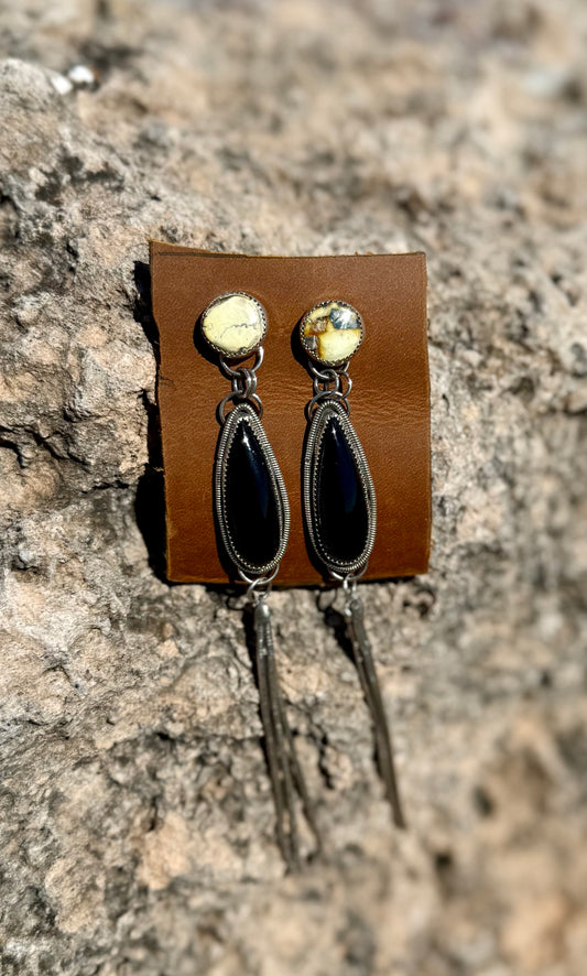 Palomino + Black Onyx Statement Earrings