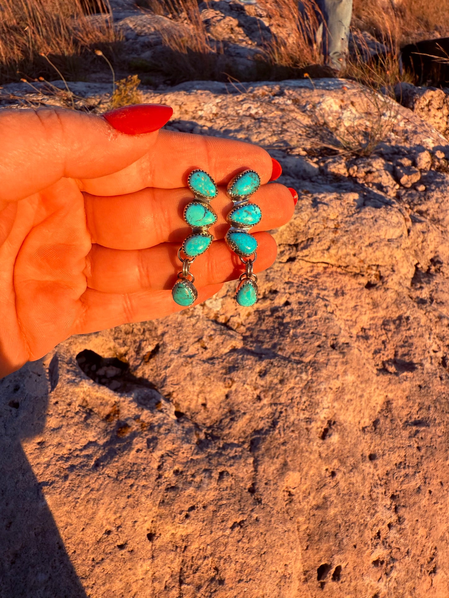Turquoise Cluster Earrings