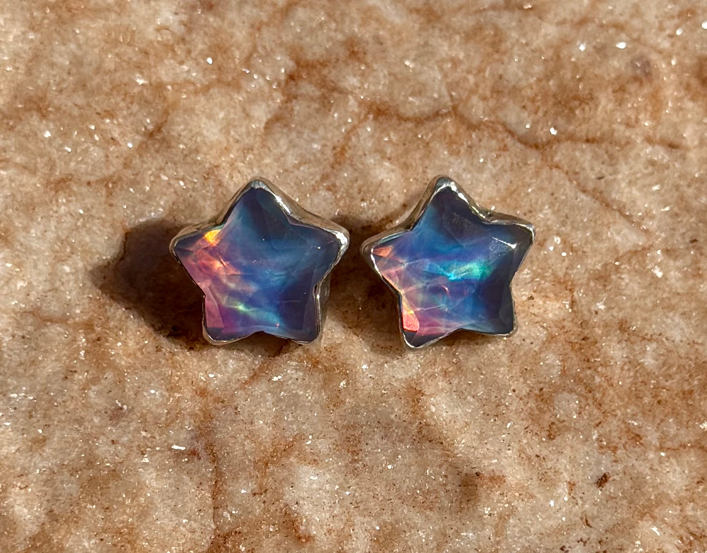 Aurora Opal Star Studs