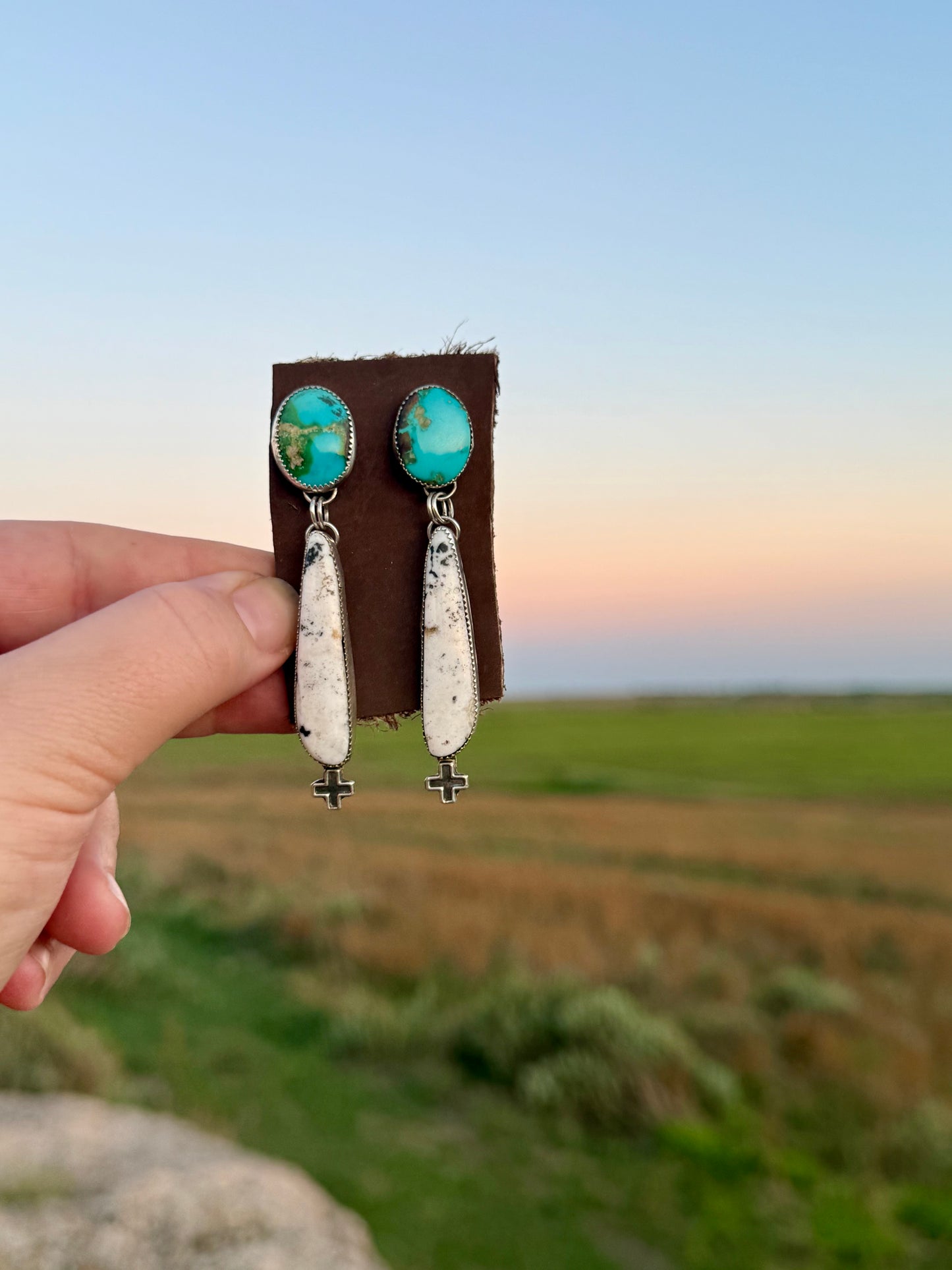 Sonoran Gold + White Buffalo Earrings