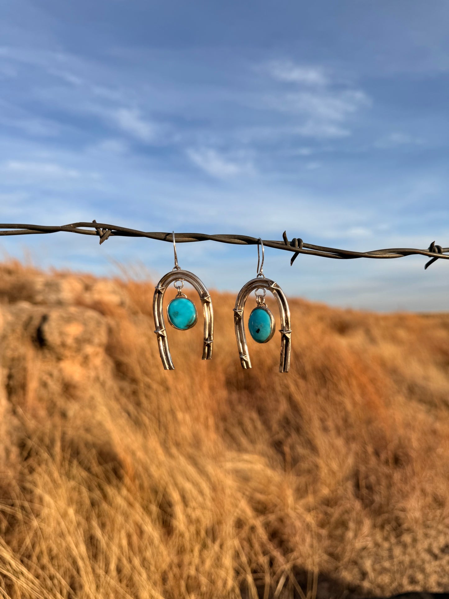 Turquoise + Star Dangling Earrings