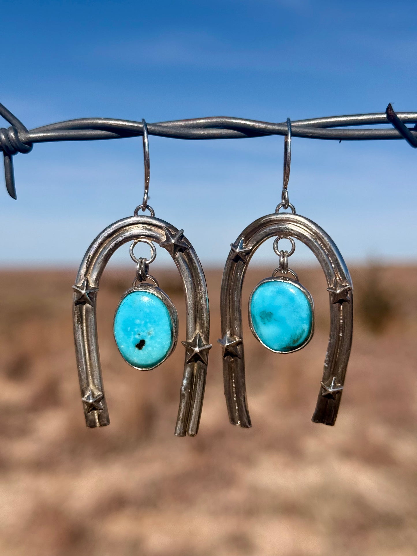Turquoise + Star Dangling Earrings