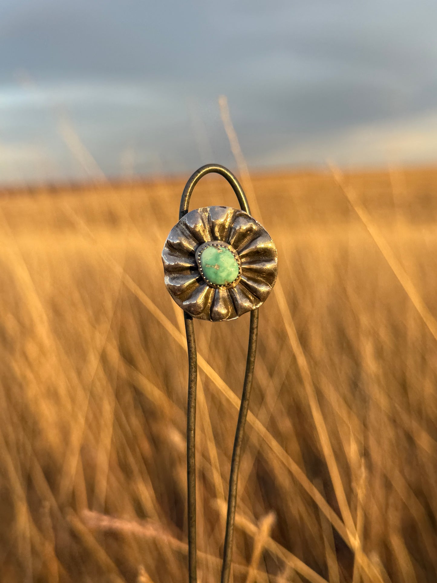 Turquoise Concho Ring Size 7.75