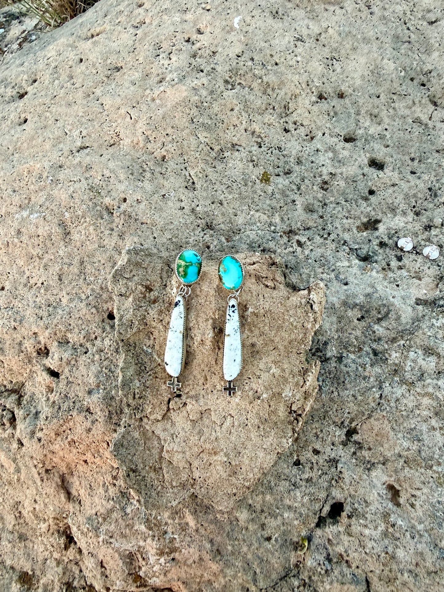 Sonoran Gold + White Buffalo Earrings