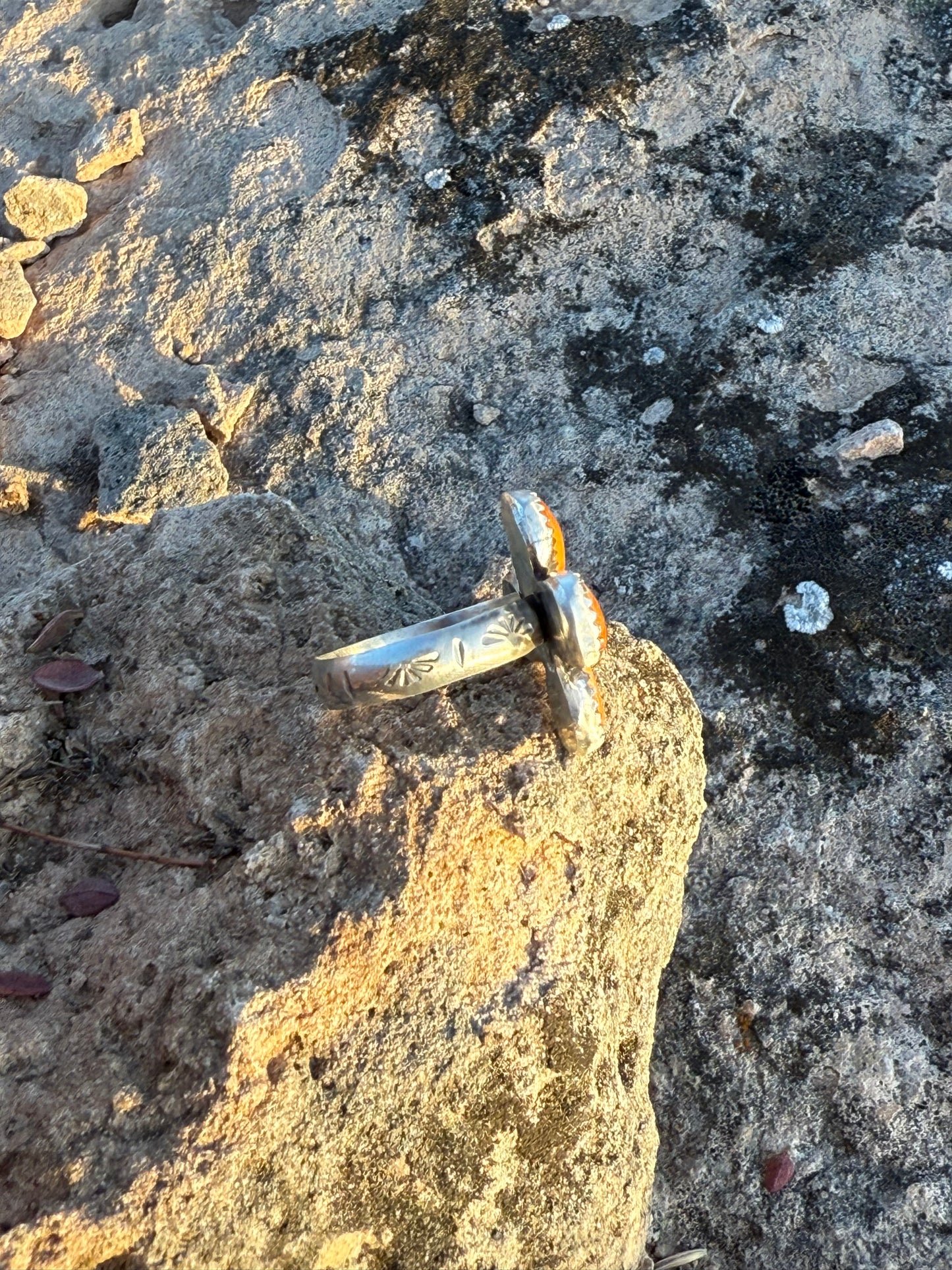 Orange Spiny Oyster Ring Size 8.75