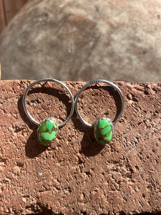 Green Mojave Hoop Earrings