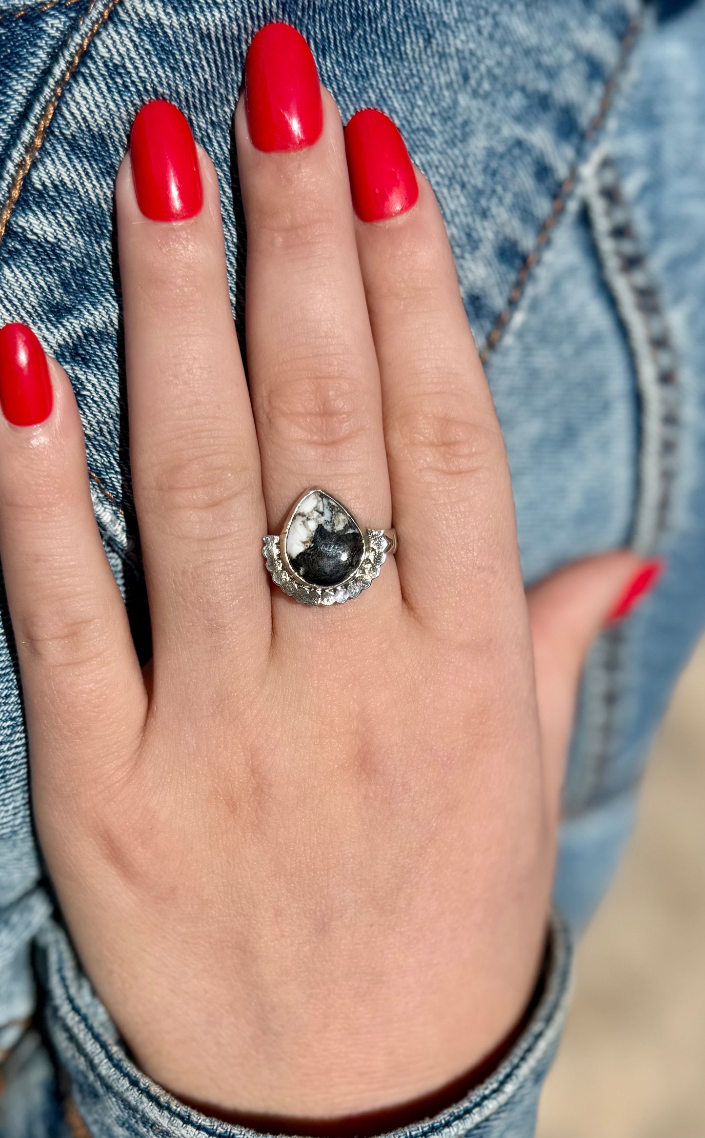 White Buffalo Ring Size 9