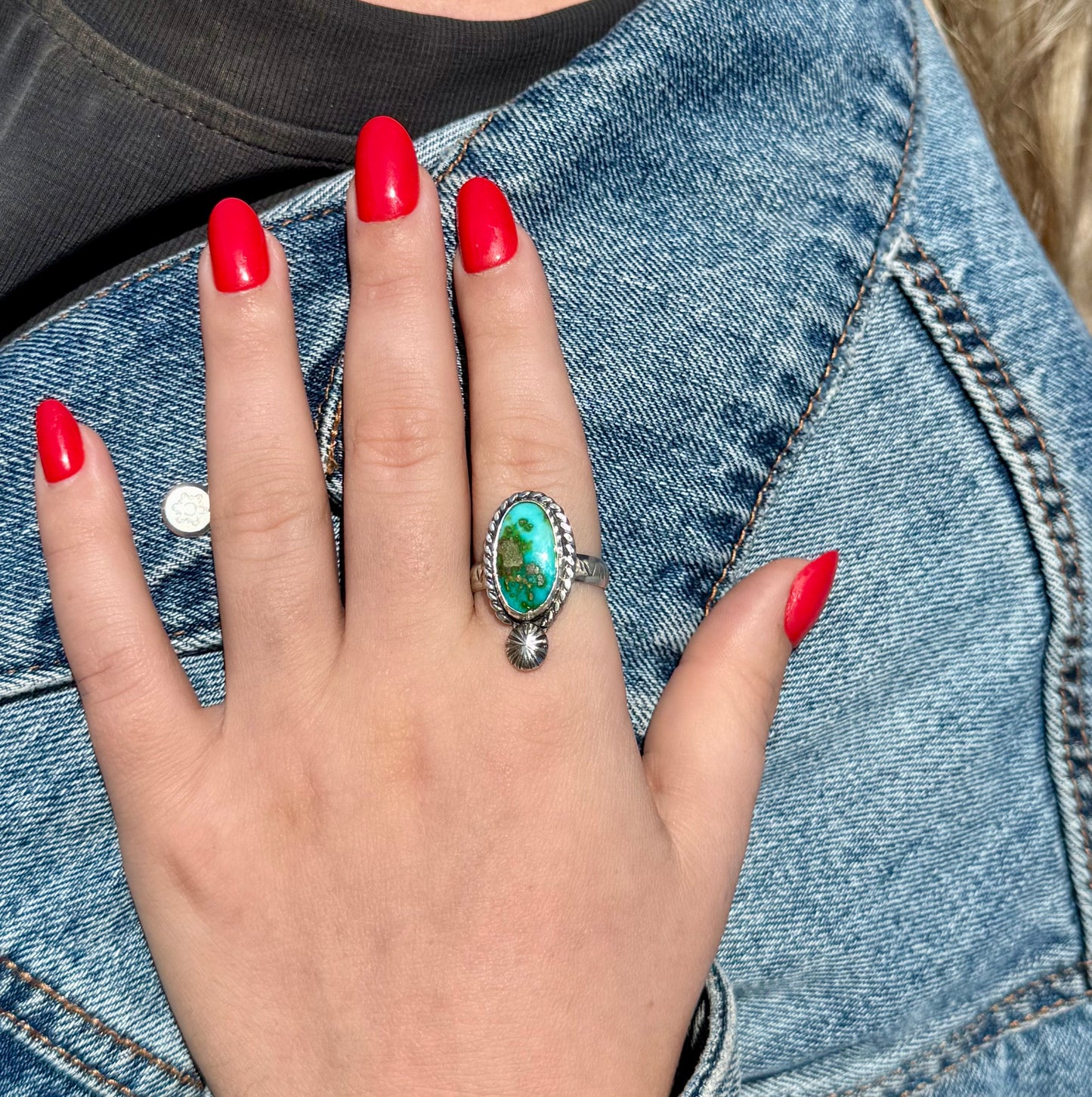 Sonoran Gold Turquoise Ring Size 10