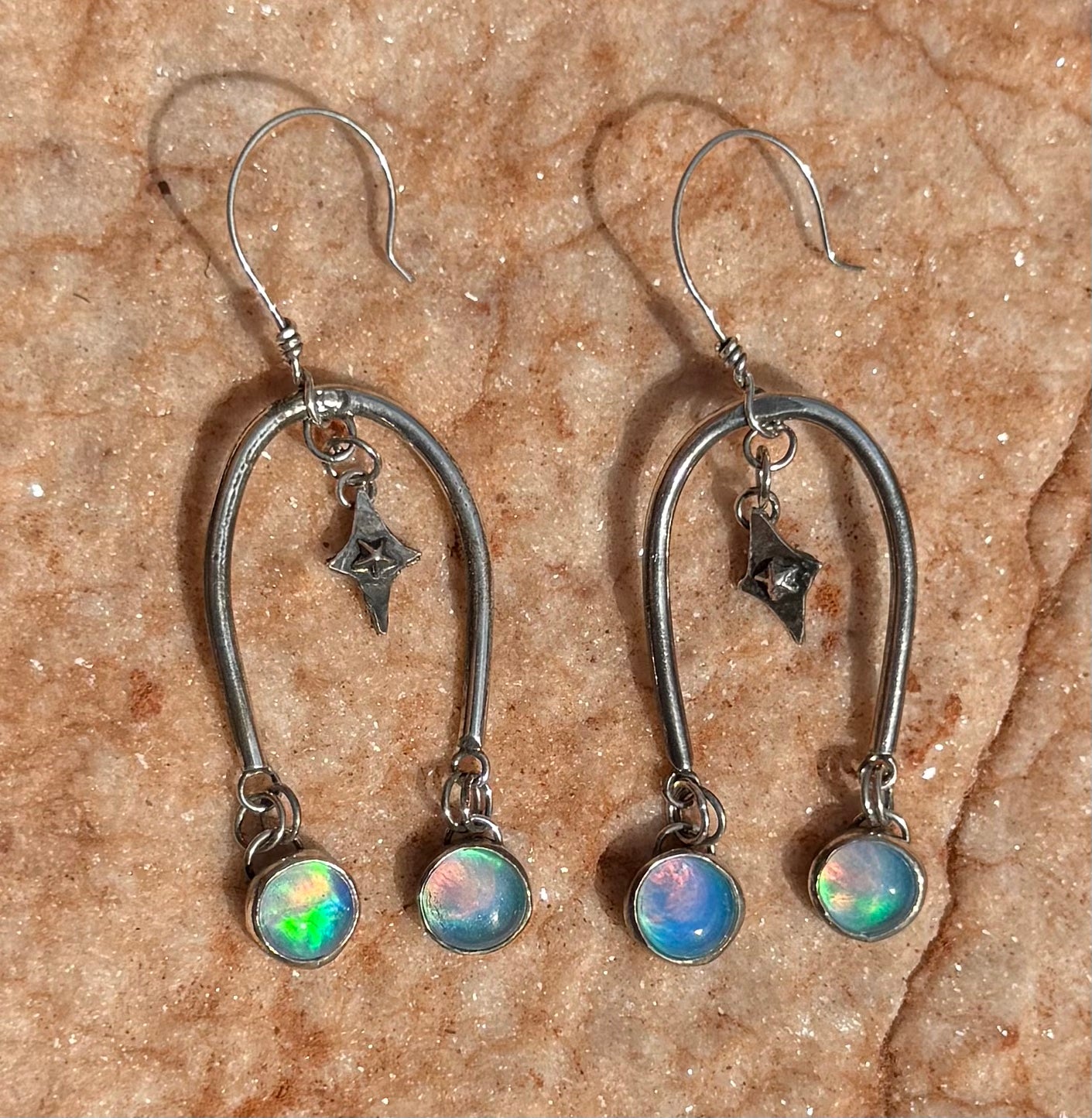 Aurora Opal Dangling Earrings