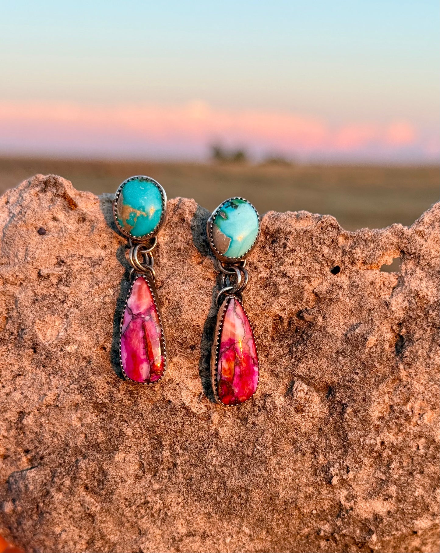 Sonoran Gold + Pink Spiny Oyster Earrings