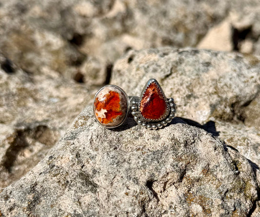 Mexican Fire Opal Split Ring Size 10.5
