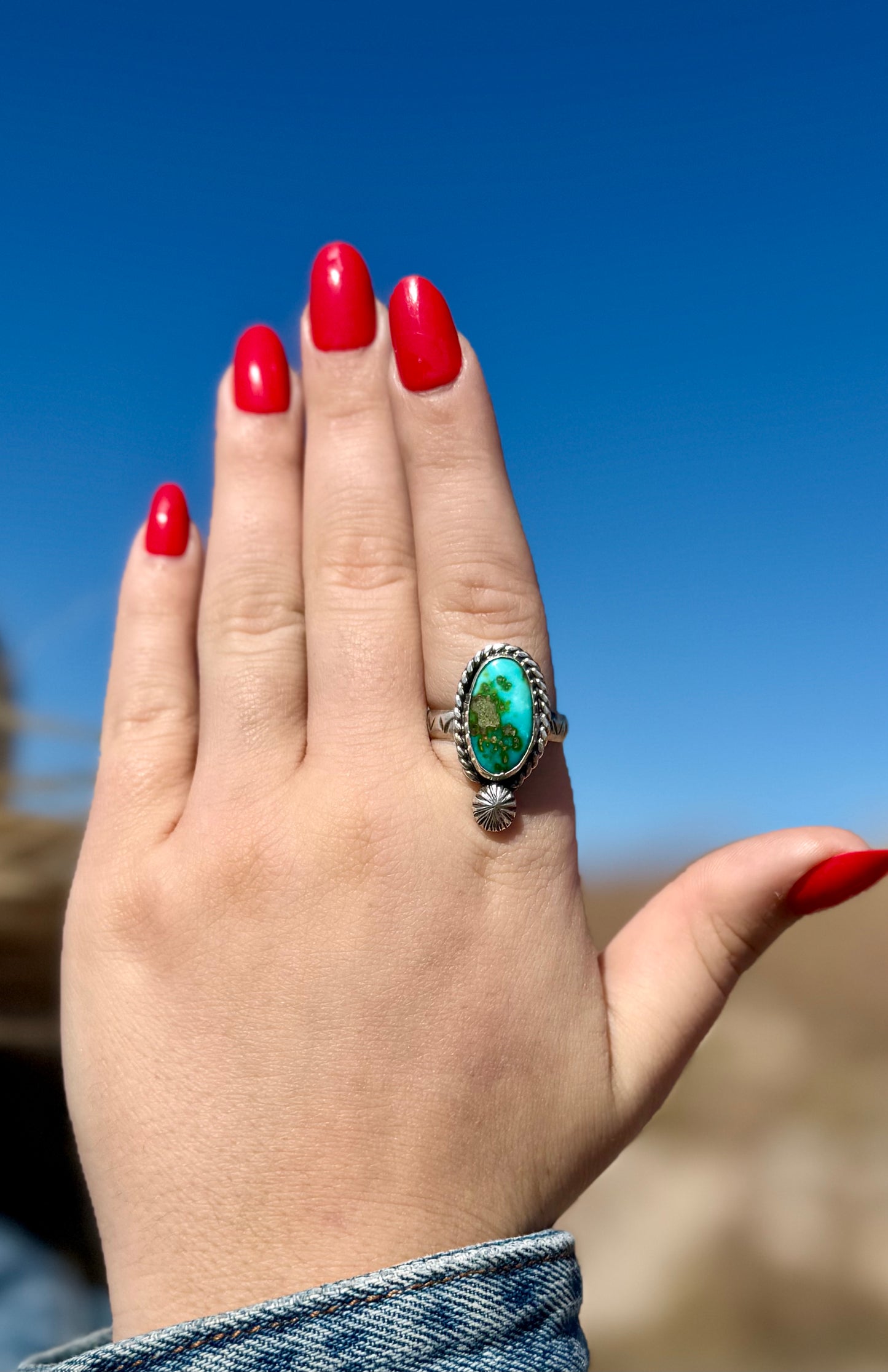 Sonoran Gold Turquoise Ring Size 10