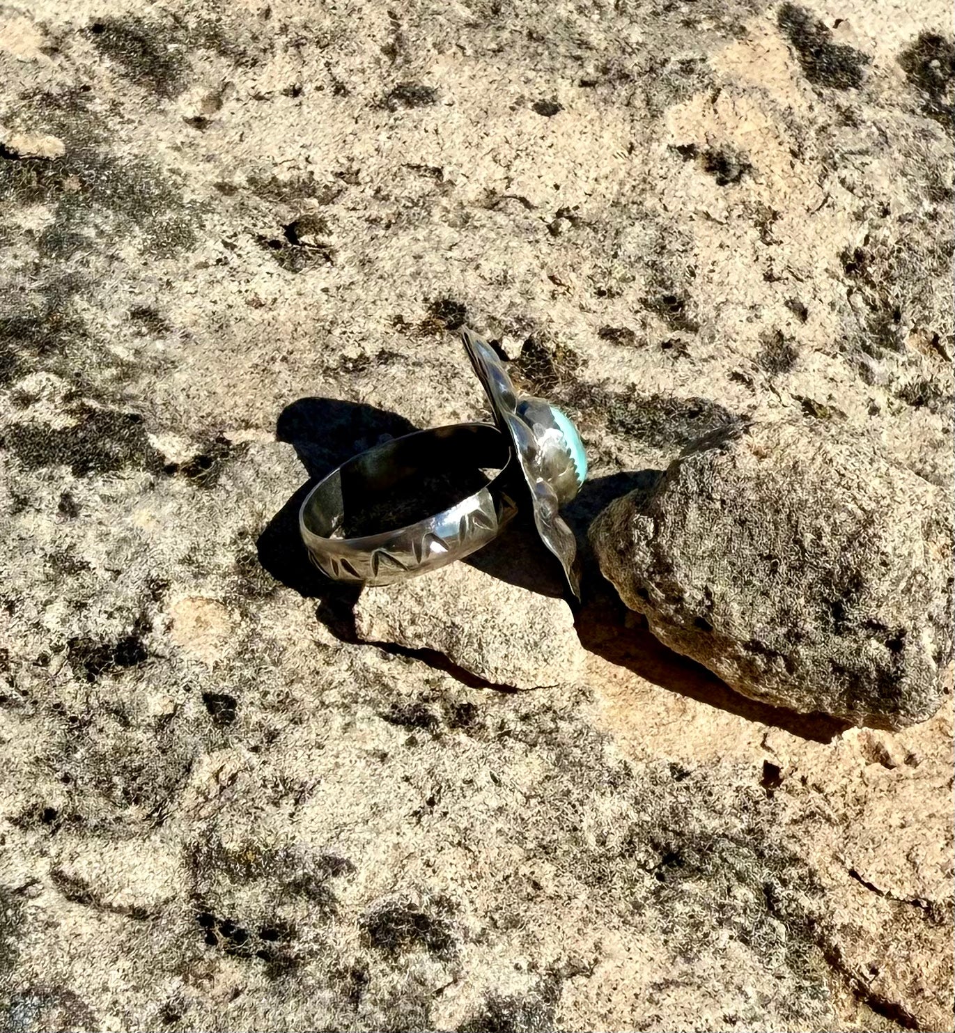 Turquoise Concho Ring Size 7.75