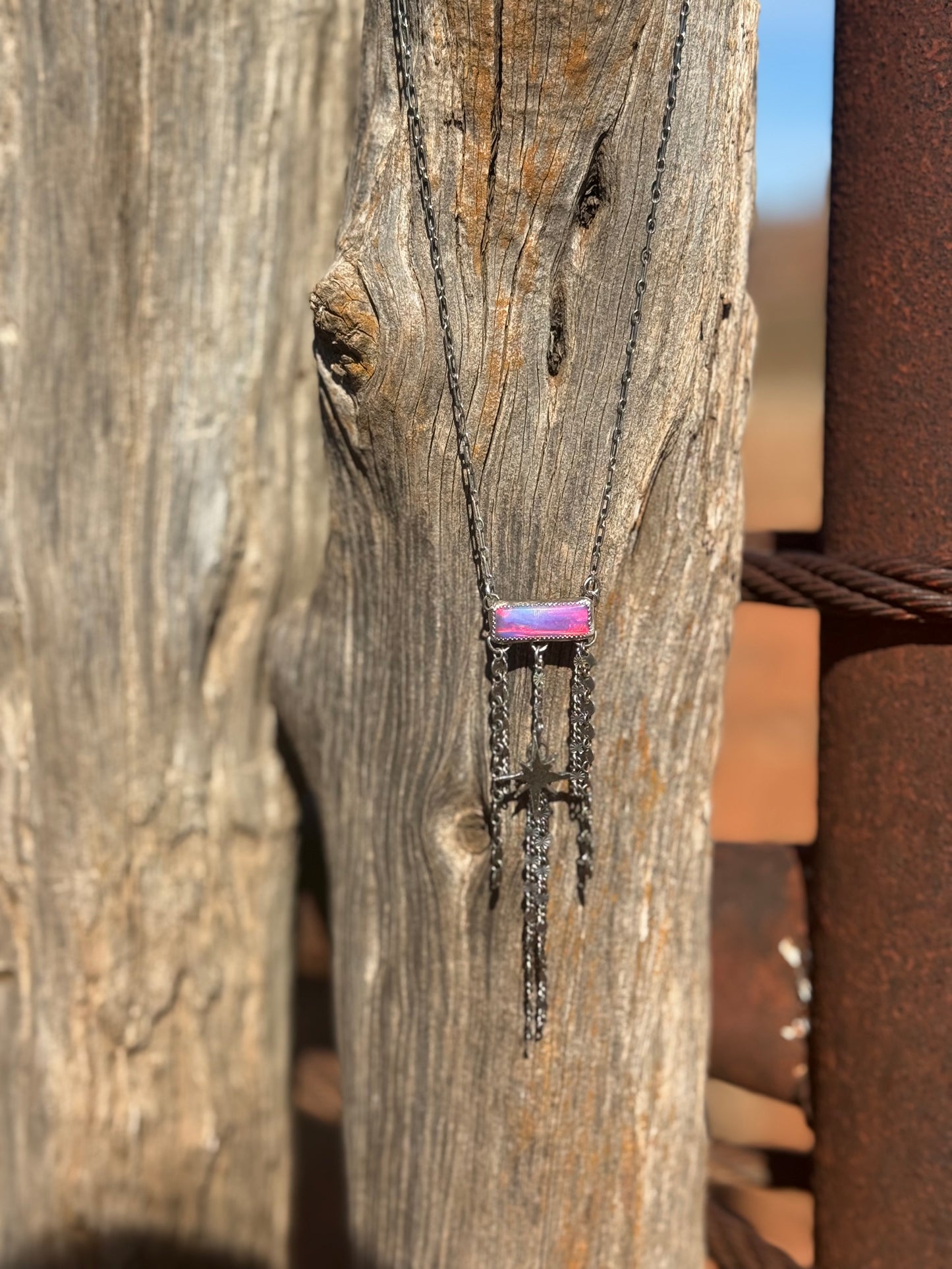 Aurora Opal Bar Necklace