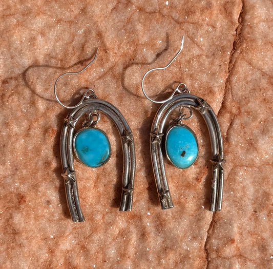 Turquoise + Star Dangling Earrings