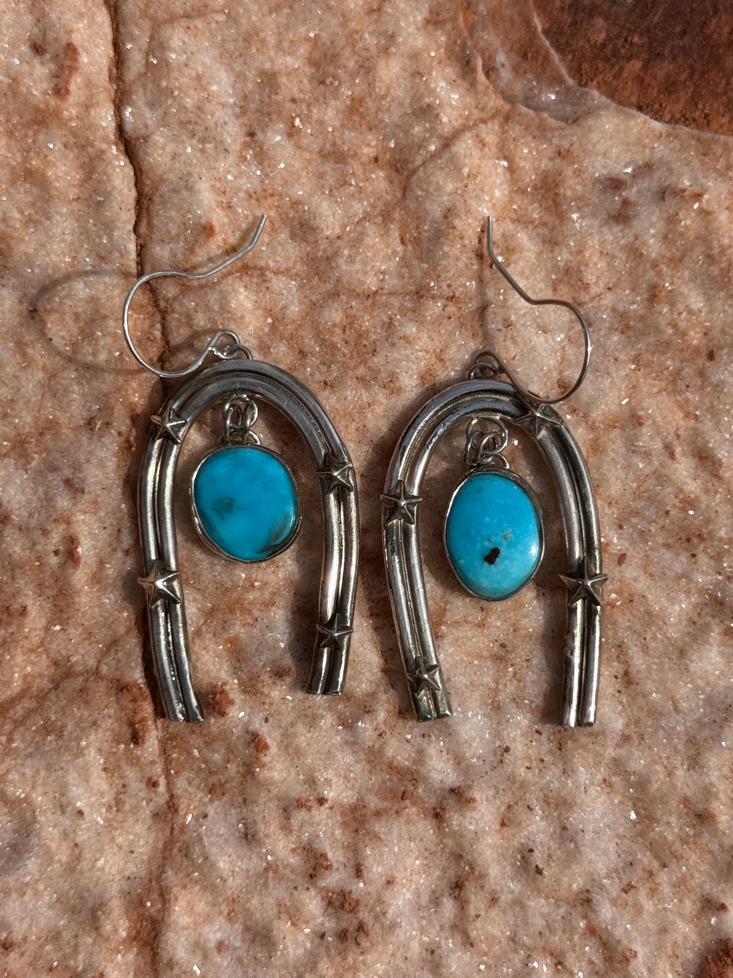 Turquoise + Star Dangling Earrings