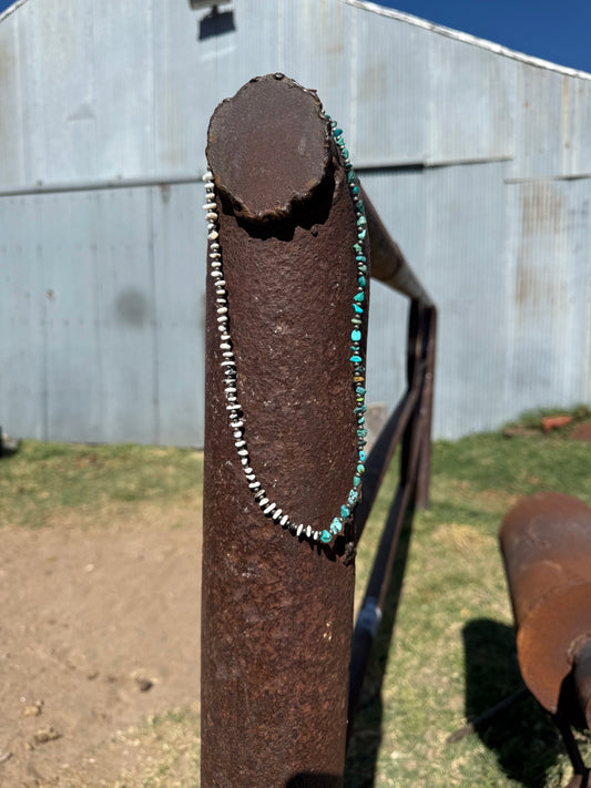 White Buffalo + Turquoise + Navajo Pearls