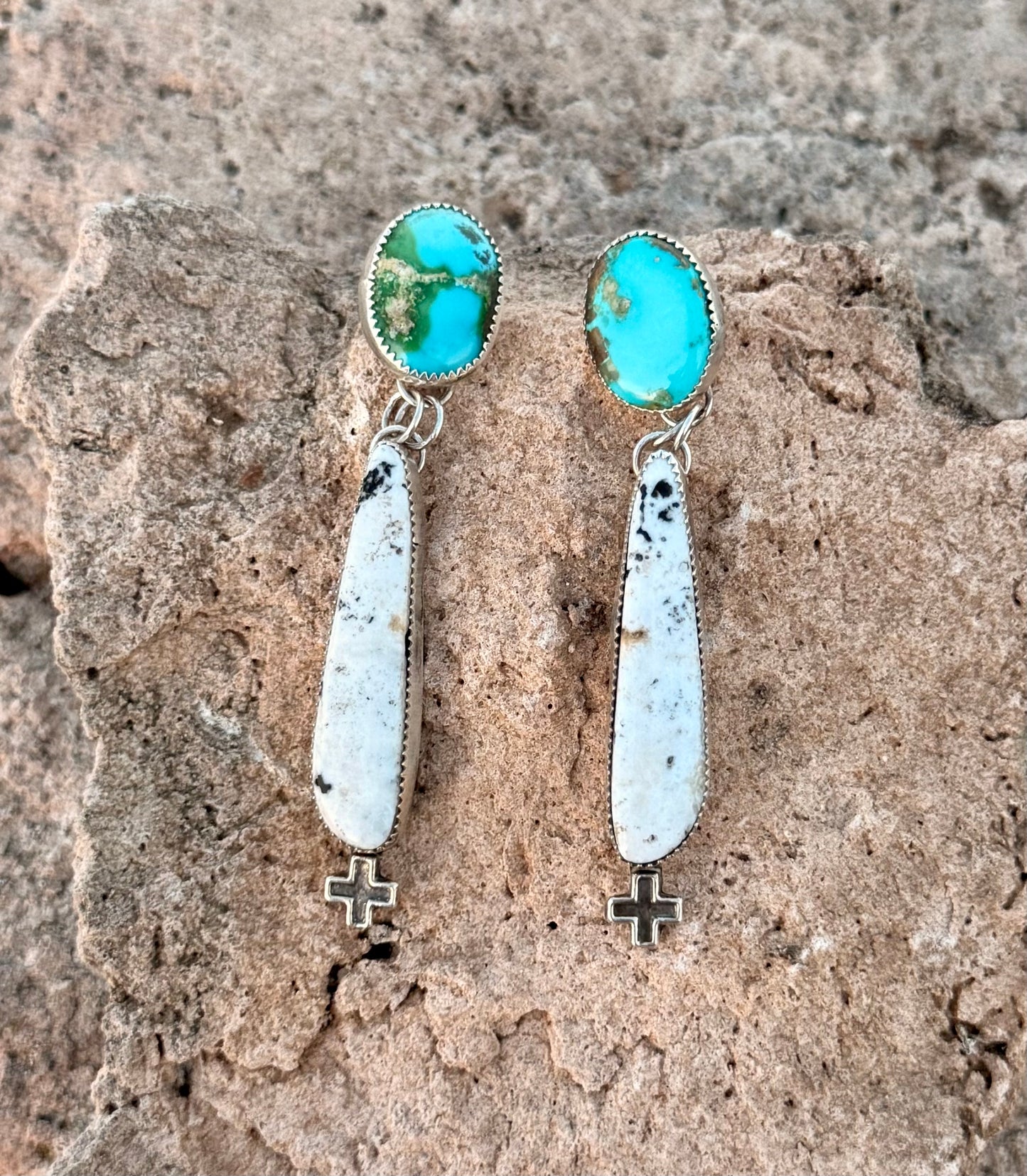 Sonoran Gold + White Buffalo Earrings