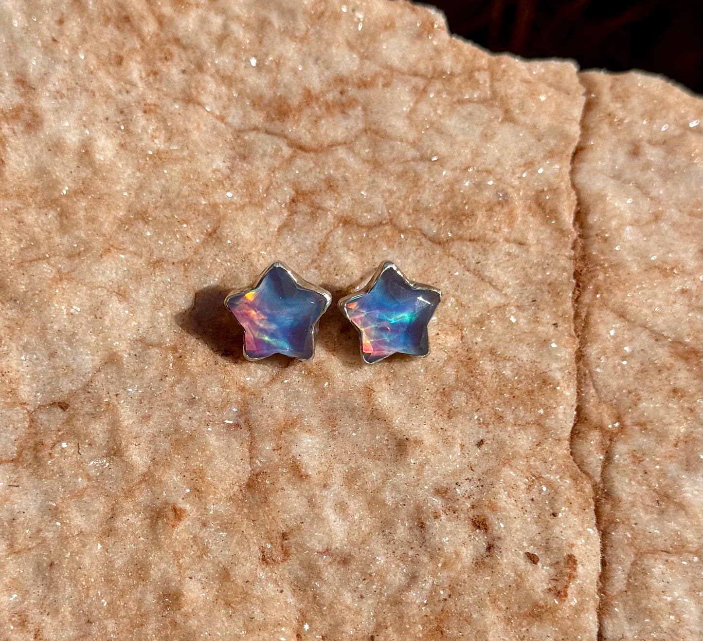 Aurora Opal Star Studs