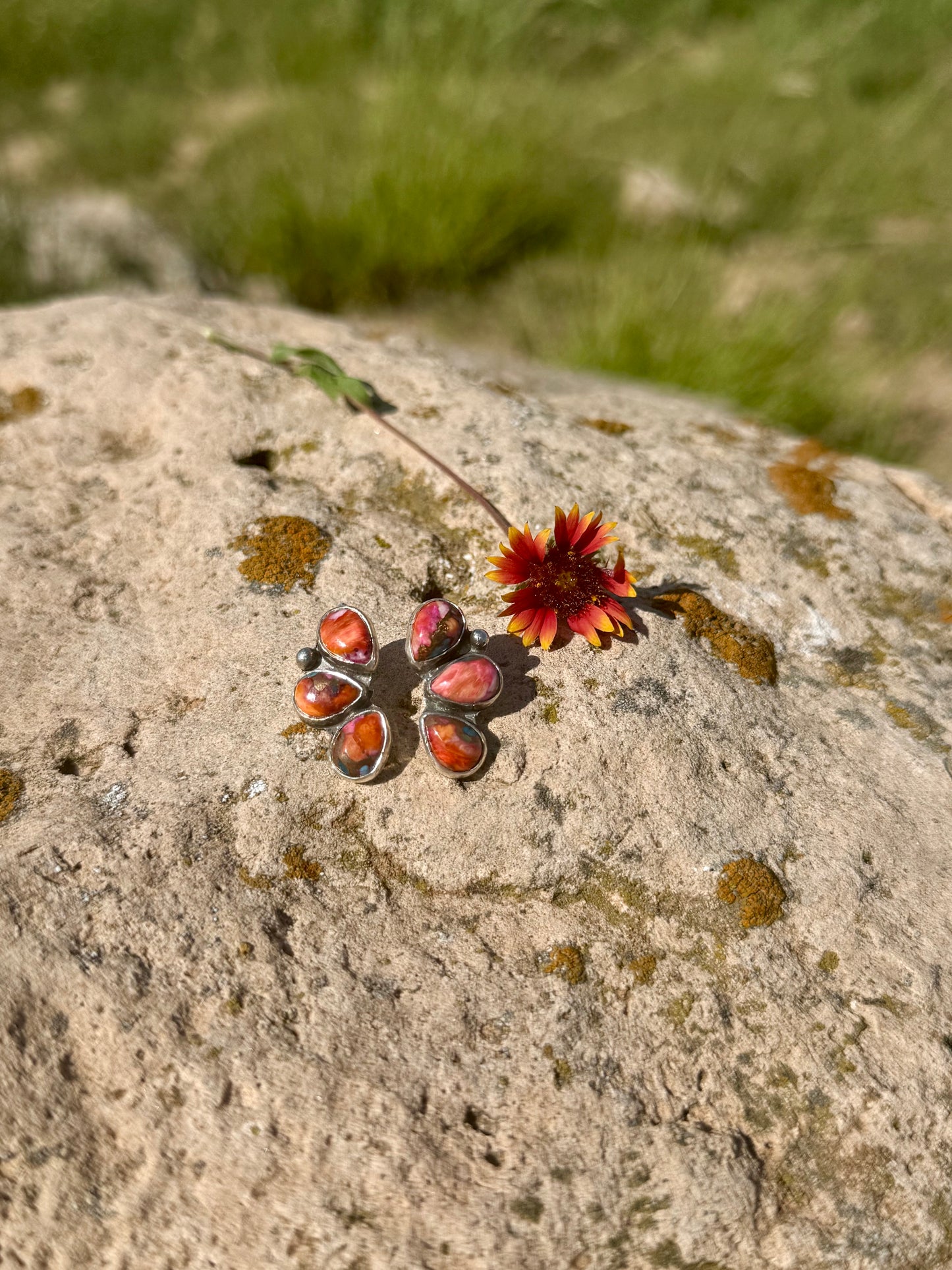 Spiny Oyster Cluster Earrings