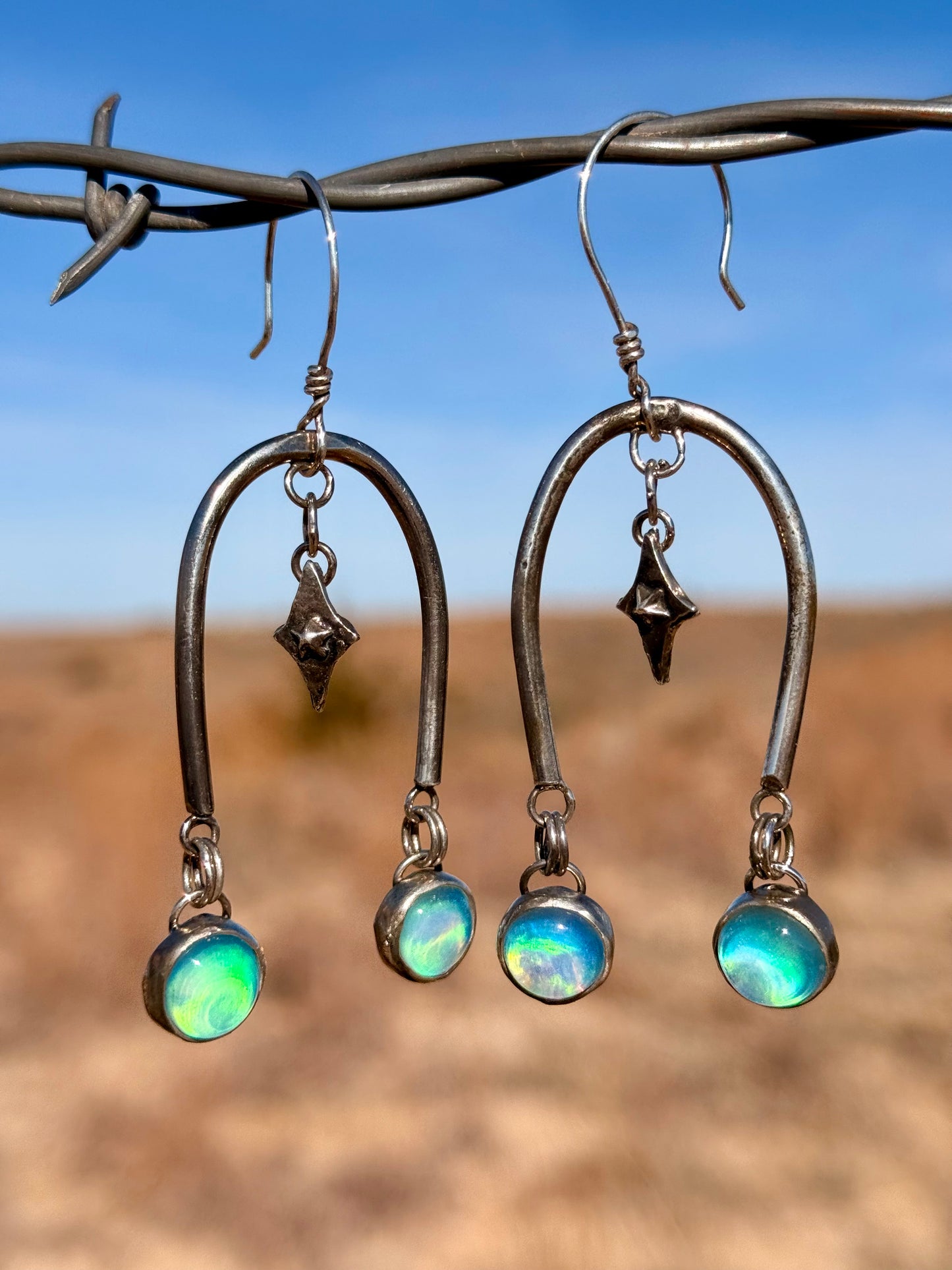 Aurora Opal Dangling Earrings